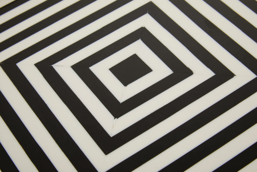 Orsina Donato Modern Square Decorative Tray | Black and White Finish