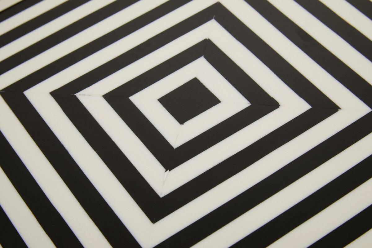 Orsina Donato Modern Square Decorative Tray | Black and White Finish