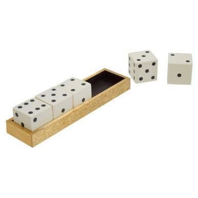 Orsina Churchill Games Gold Dice Set with 5 White Dice - Luxury Decor