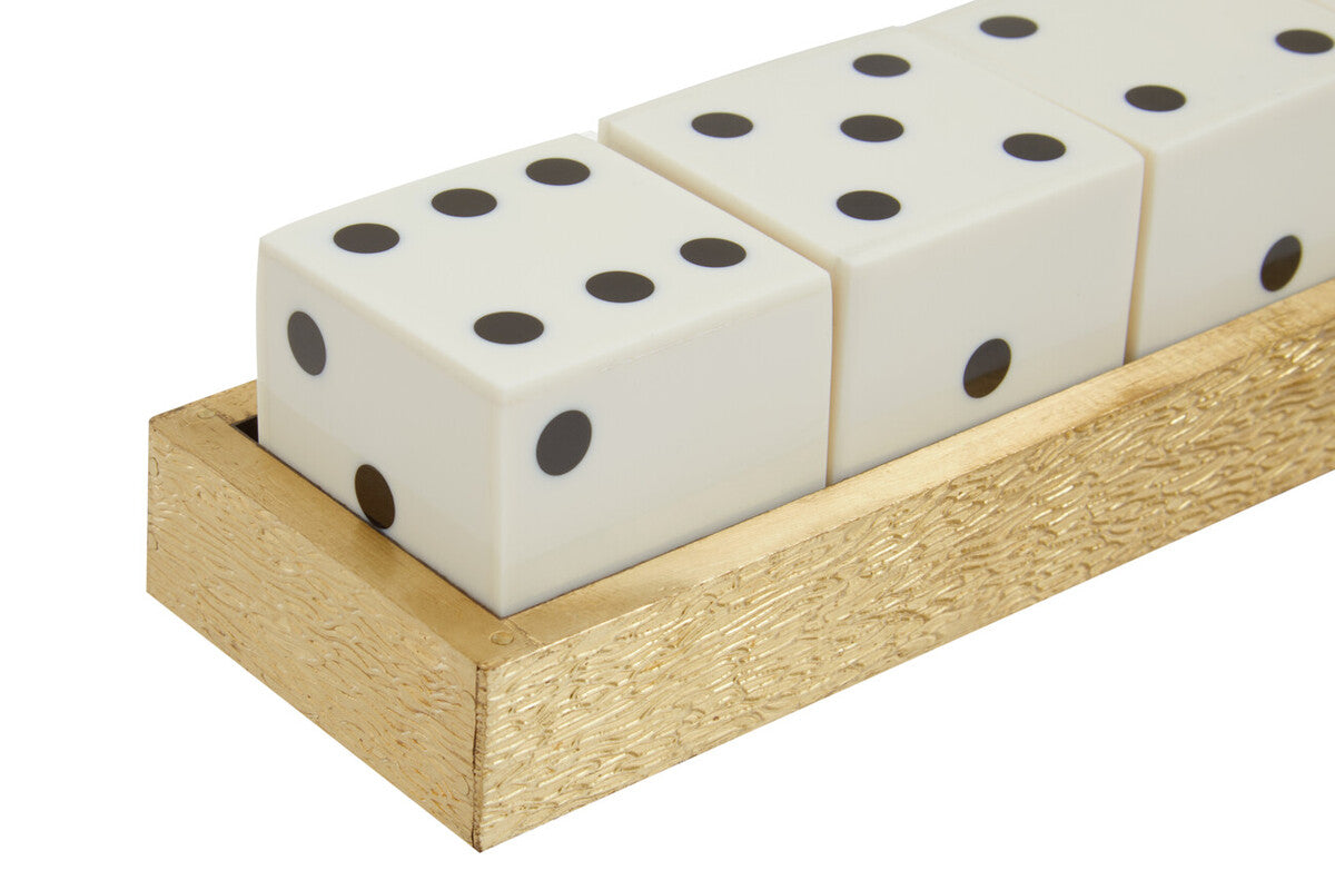 Orsina Churchill Games Gold Dice Set with 5 White Dice - Luxury Decor