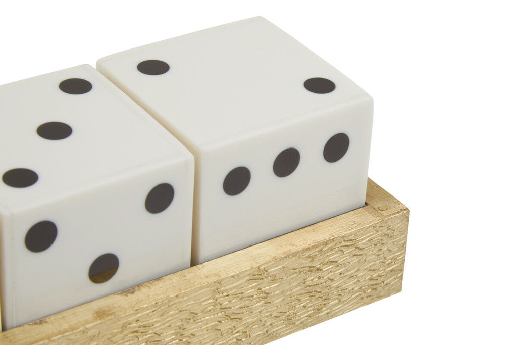 Orsina Churchill Games Gold Dice Set with 5 White Dice - Luxury Decor