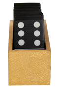 Orsina Churchill Games Gold Domino Set with Black Resin Tiles