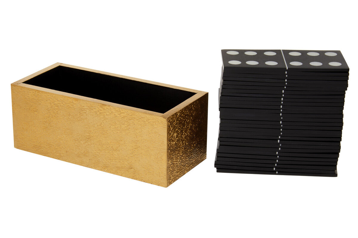 Orsina Churchill Games Gold Domino Set with Black Resin Tiles