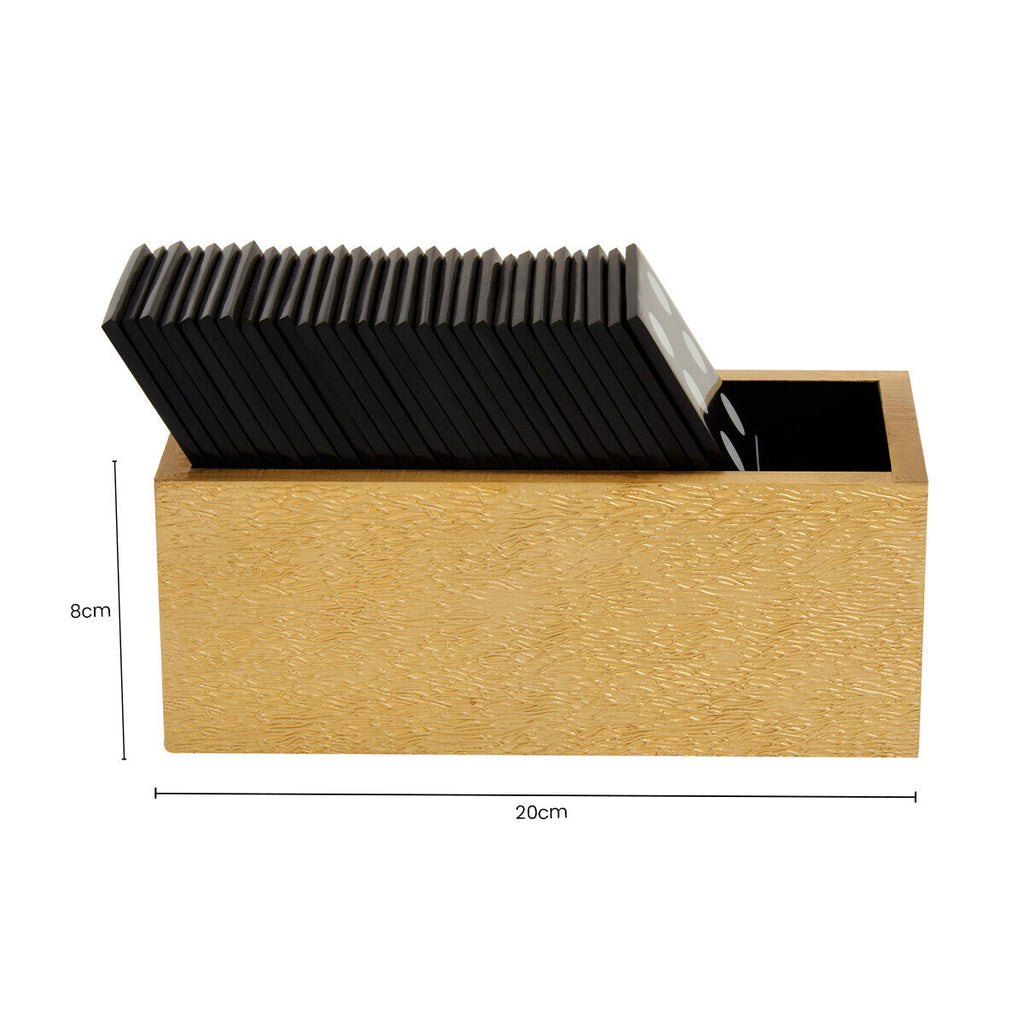 Orsina Churchill Games Gold Domino Set with Black Resin Tiles