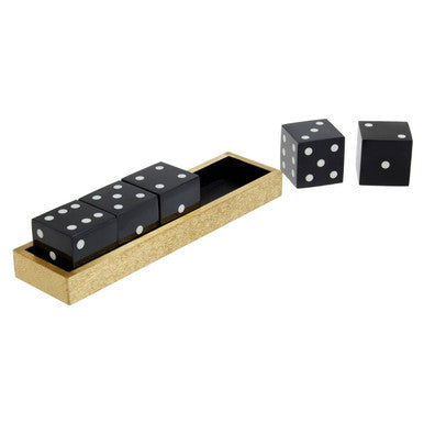Churchill Games Luxury Gold Dice Set with 5 Black Dice | Orsina