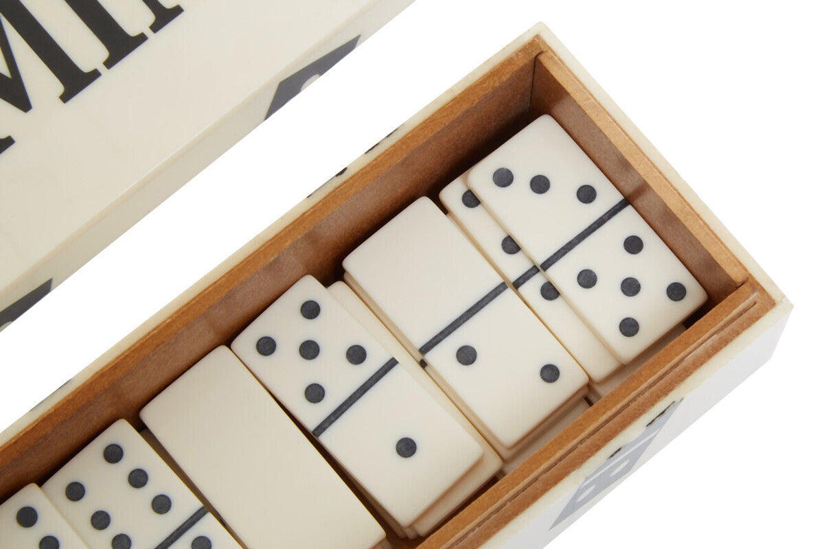 Churchill Games Monochrome Domino Box – Modern Black and White Set