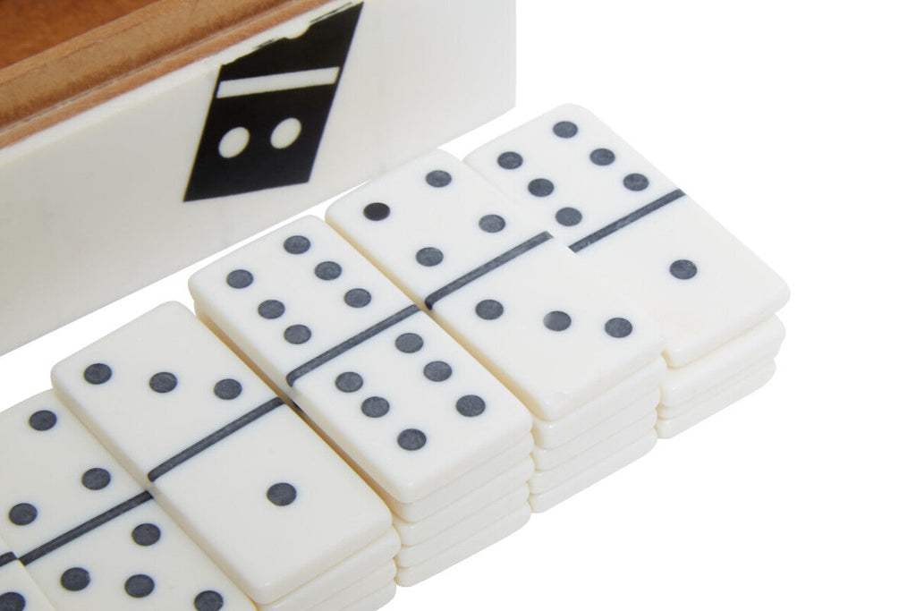 Churchill Games Monochrome Domino Box – Modern Black and White Set