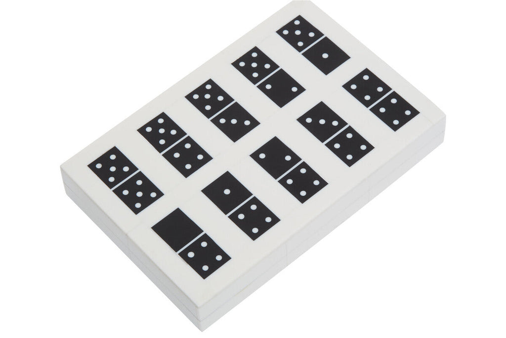 Orsina Churchill Games Black and White Resin Domino Storage Box Set