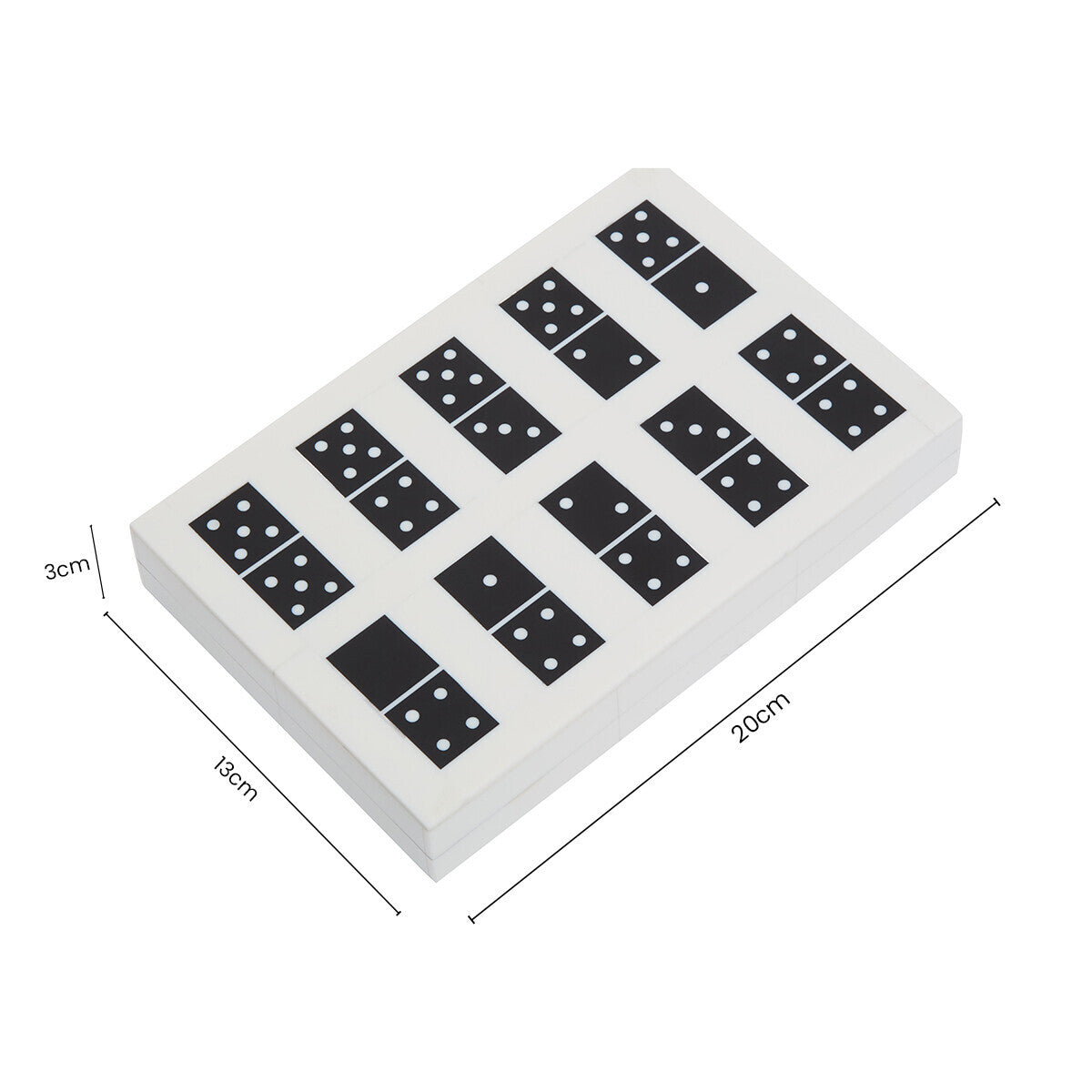 Orsina Churchill Games Black and White Resin Domino Storage Box Set
