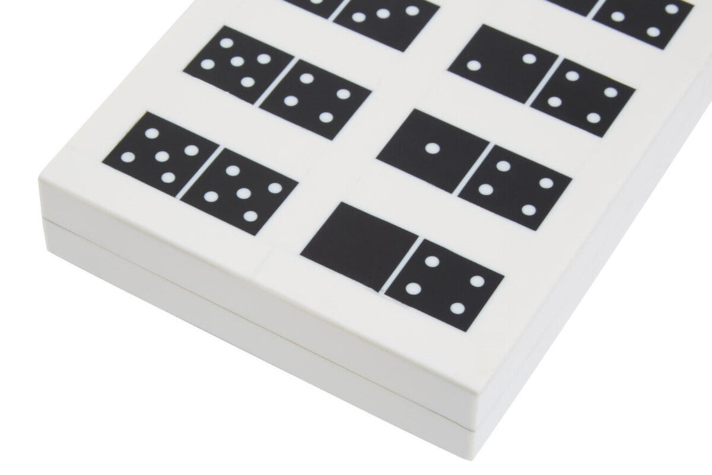 Orsina Churchill Games Black and White Resin Domino Storage Box Set