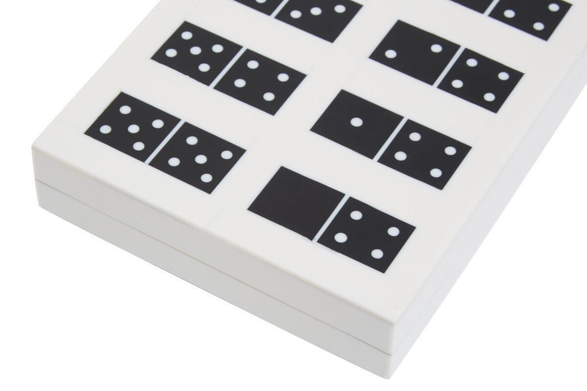 Orsina Churchill Games Black and White Resin Domino Storage Box Set