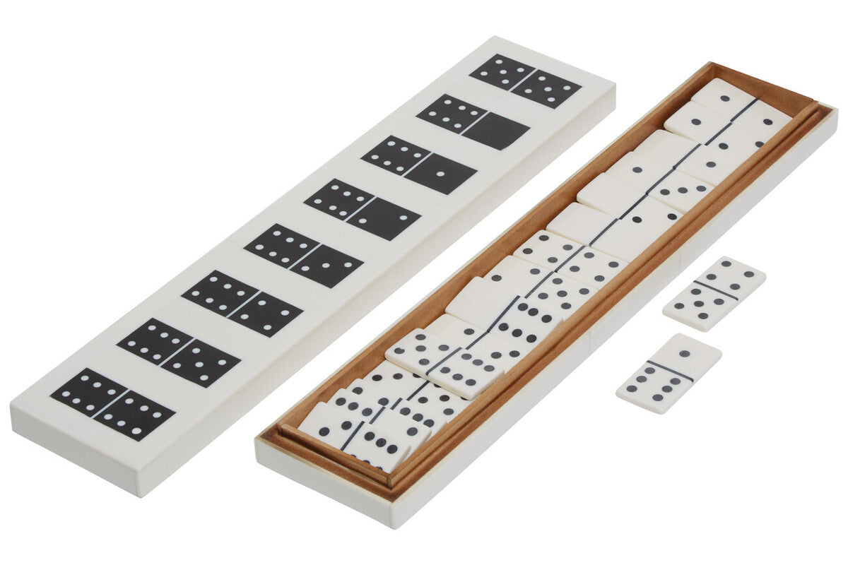 Orsina Churchill Domino Box – Modern White and Black Resin Storage
