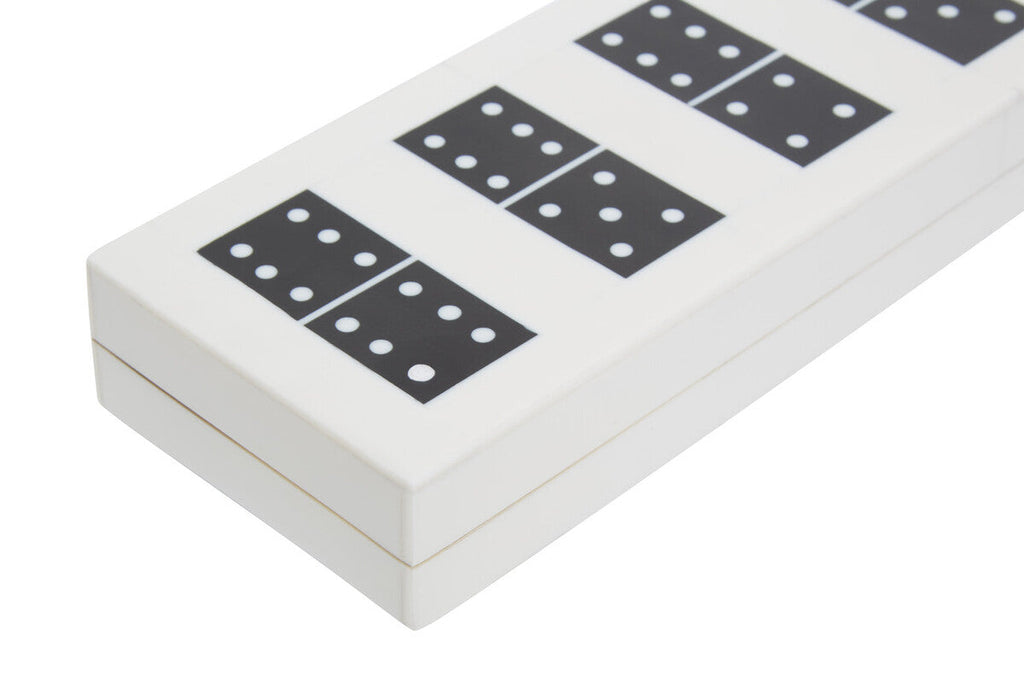 Orsina Churchill Domino Box – Modern White and Black Resin Storage
