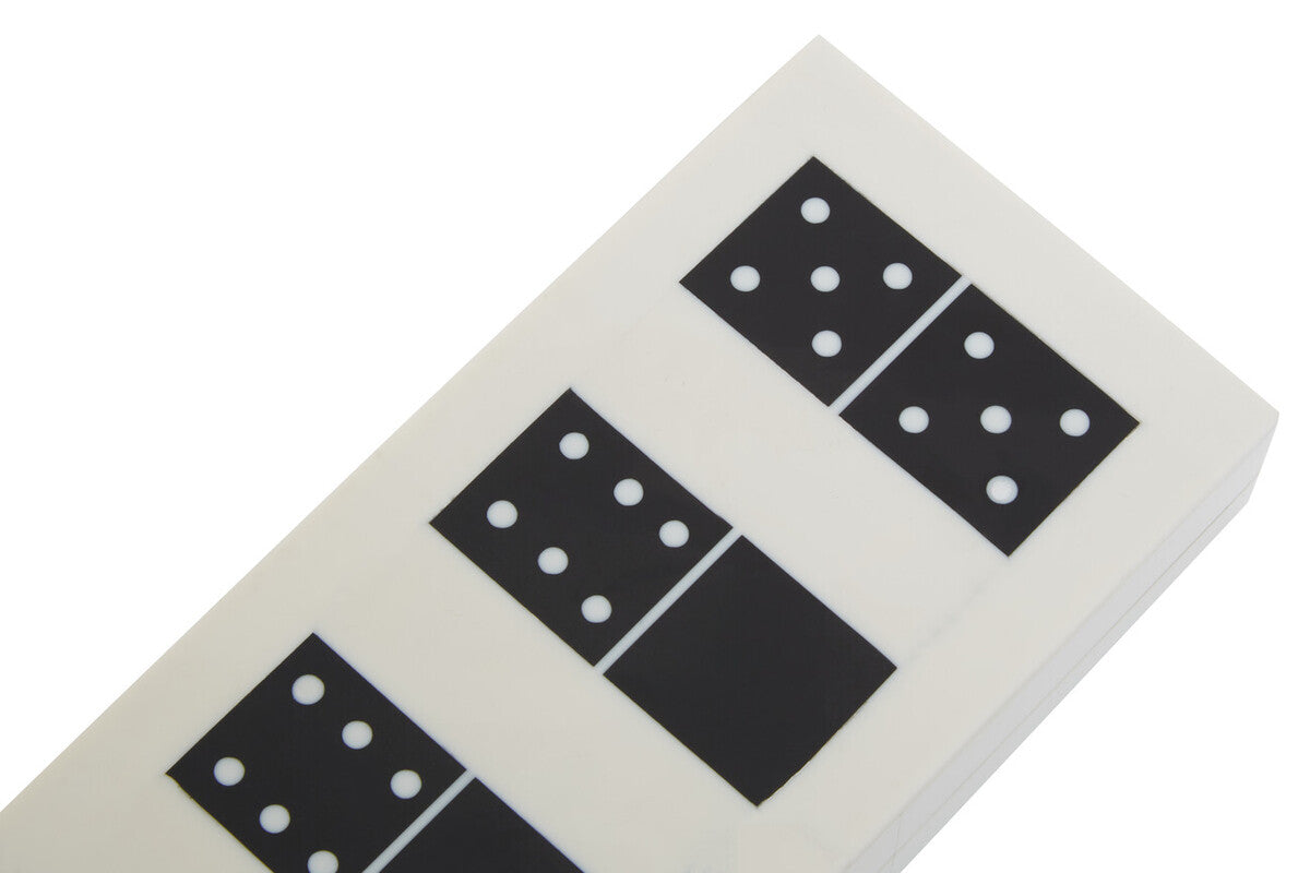 Orsina Churchill Domino Box – Modern White and Black Resin Storage