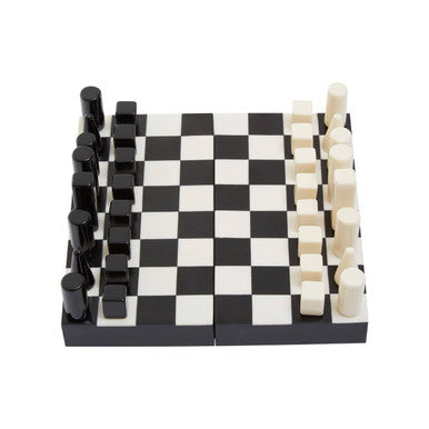 Orsina Foldable Travel Chess Set – Small Black and White Portable Board