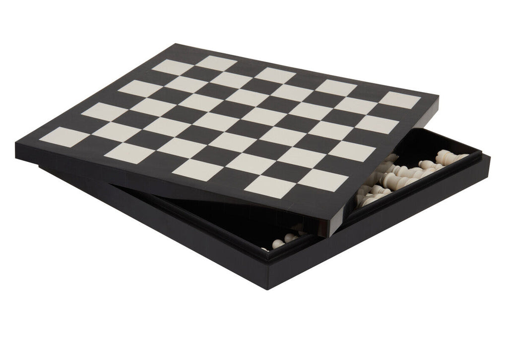 Orsina Black and White Chess Set – Modern Resin and Wood Board Game