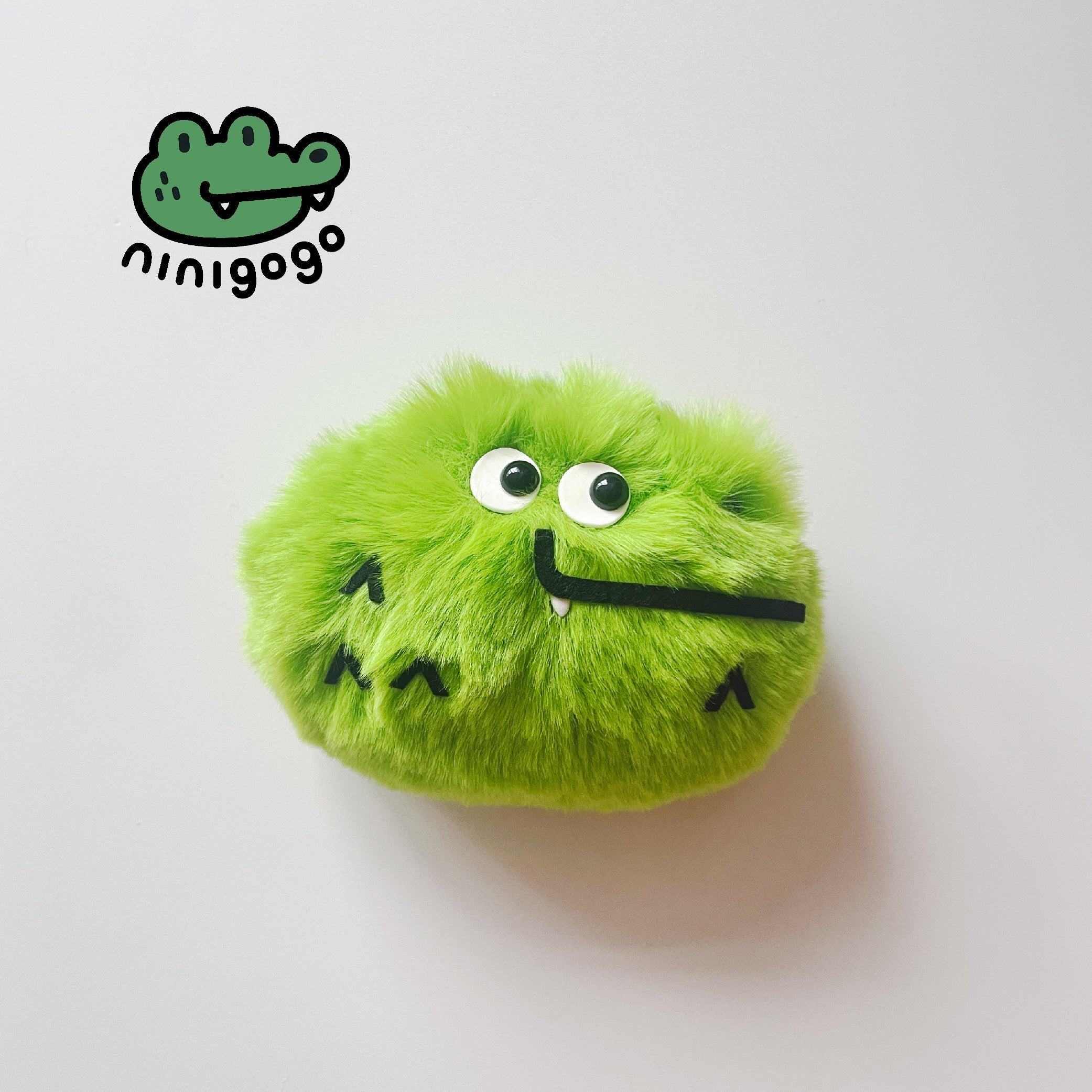 LuLuFun Studio Light Green Crocodile Plush Charm - Handmade Soft Toy