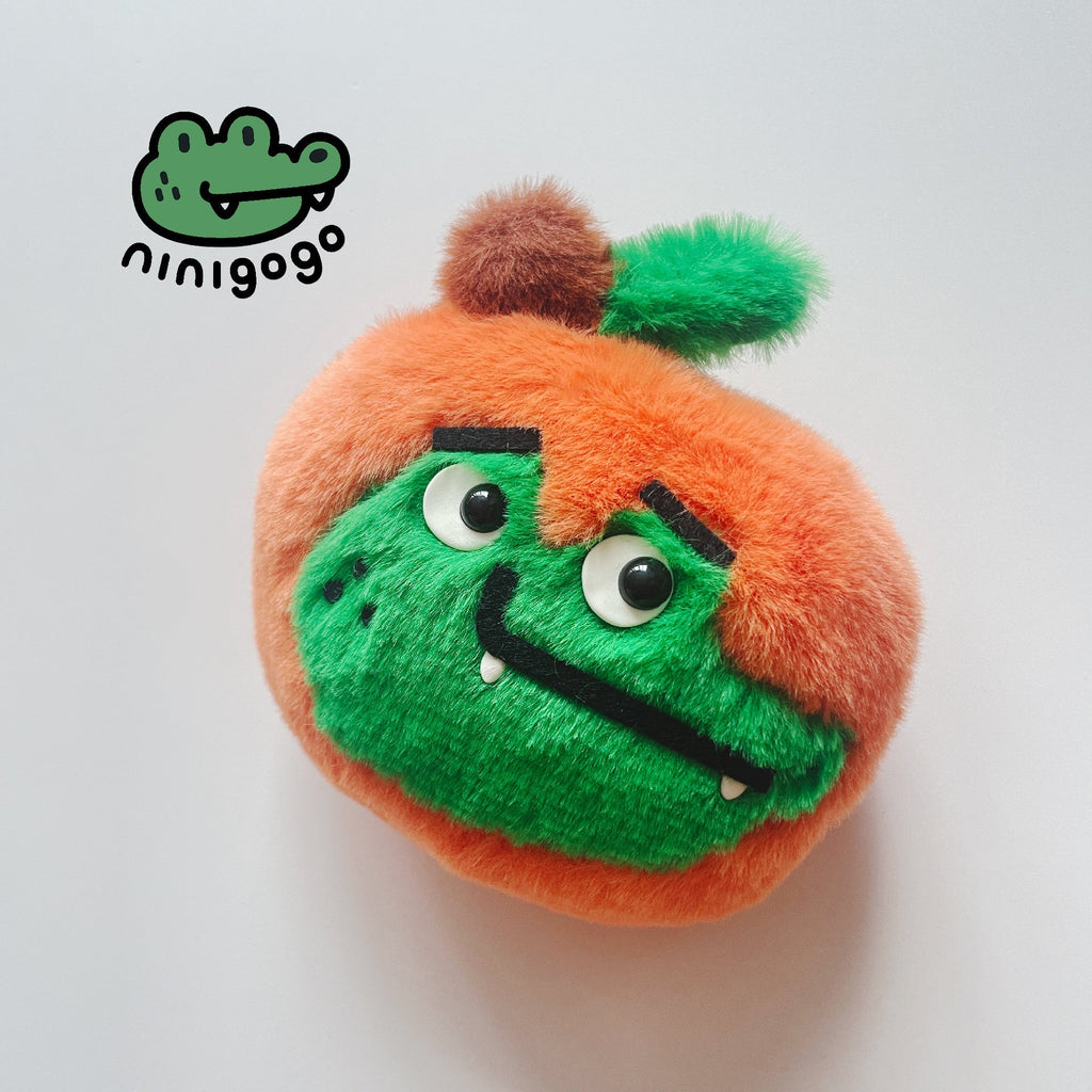 LuLuFun Studio Orange Crocodile Plush Charm – Handmade Fleece Toy