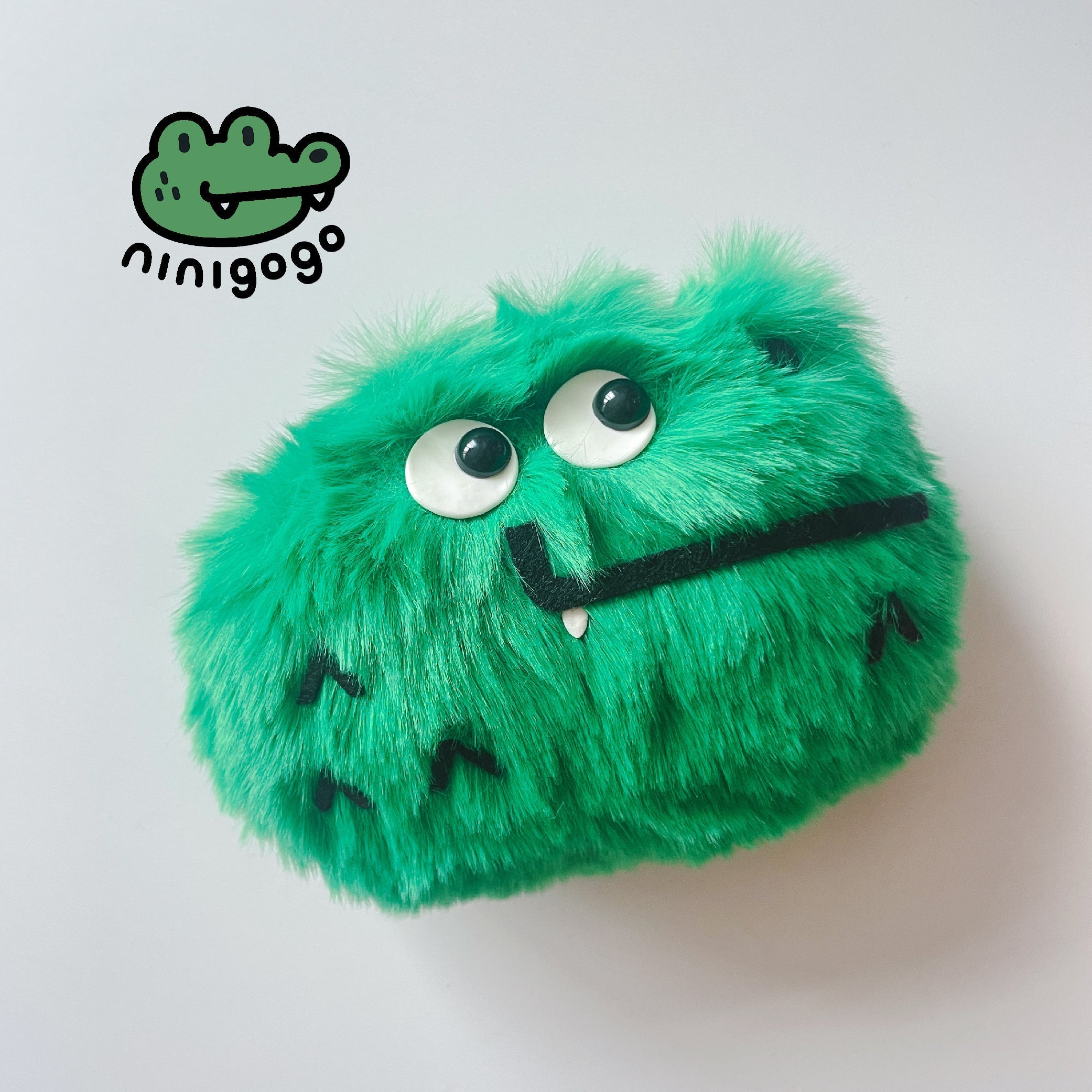 LuLuFun Studio Dark Green Crocodile Plush Charm – Handmade Fleece Toy