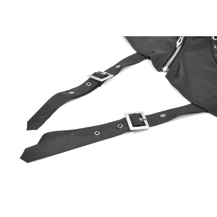 Dark in Love Zora Single Sleeve Harness Shrug | Faux Leather Alt Top