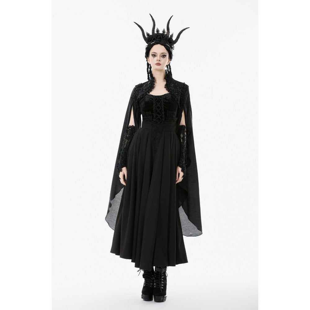 Dark in Love Erzsébet Gothic Lace Cape Shrug – Black Victorian Capelet