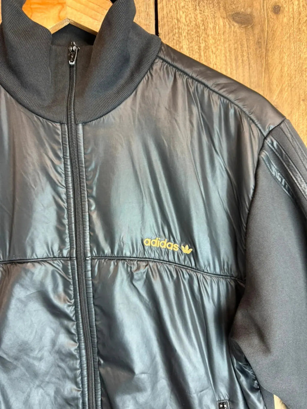 Vintage Adidas Originals tracksuit top / jacket , Black and Gold , Men’s Medium