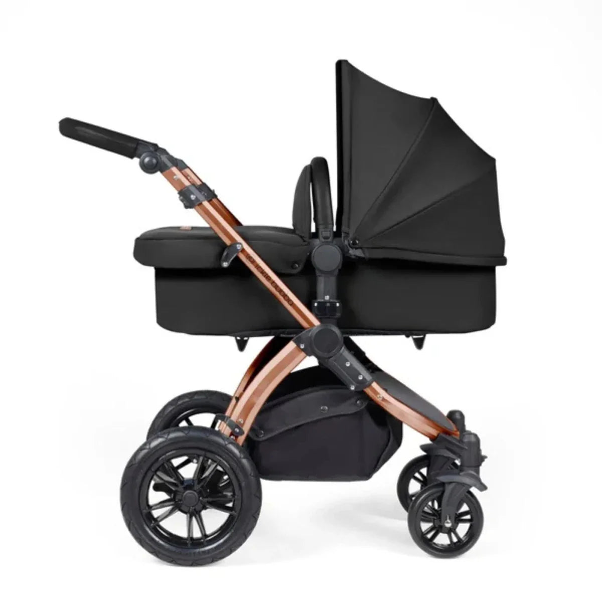 Ickle Bubba Stomp Luxe Travel System with i-Size Stratus Car Seat & ISOFIX Base 12 pcs - Bronze & Midnight & Black