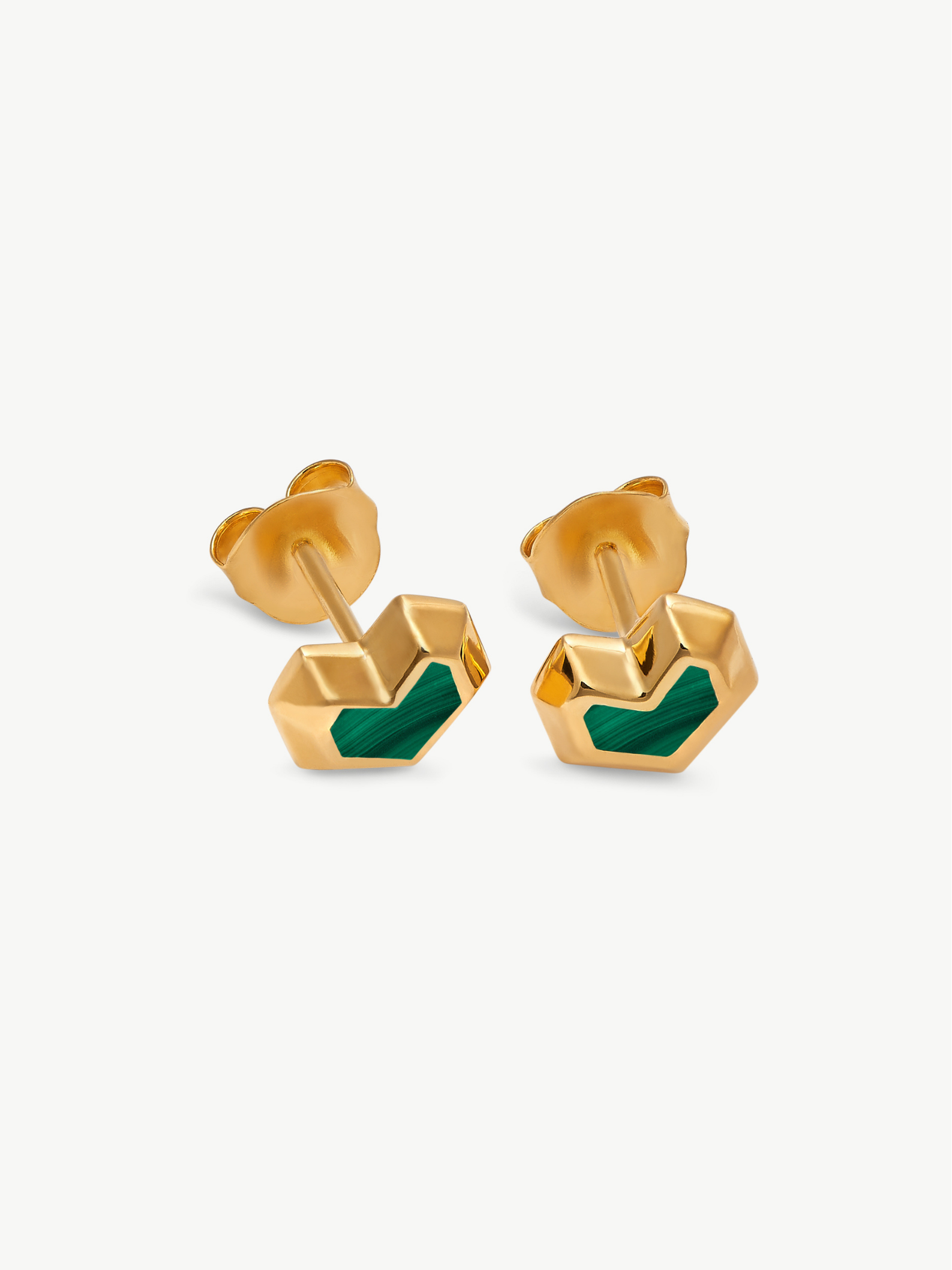 No More Nobody Daryl Malachite Stud Earrings – 18k Gold Vermeil