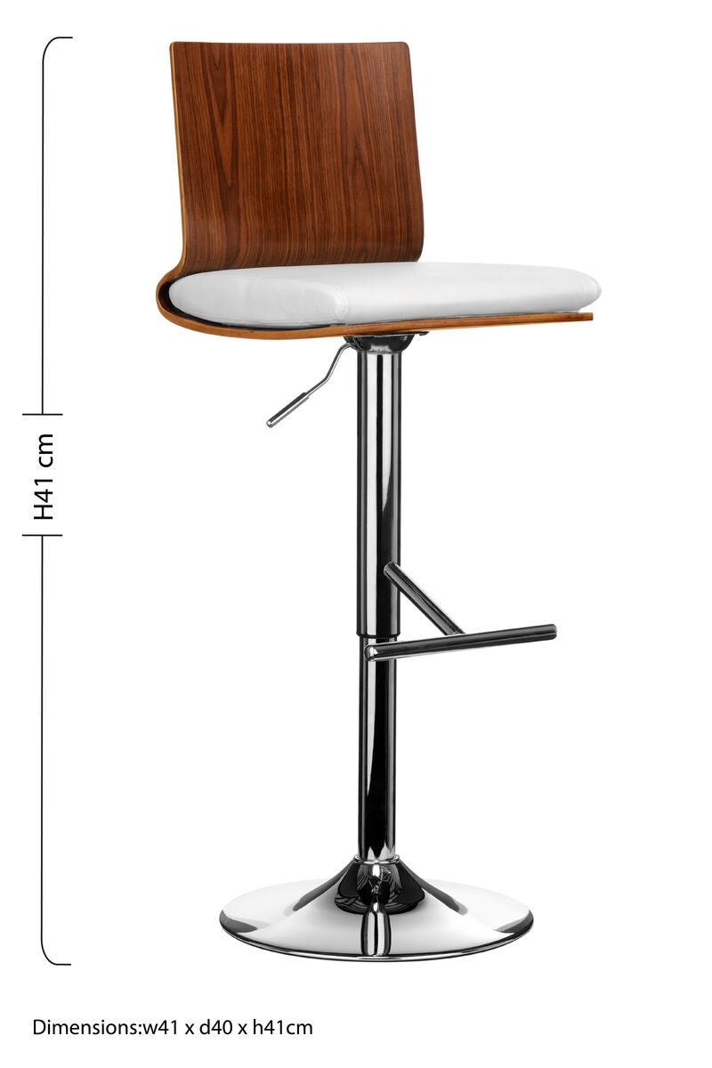 Orsina Giles Walnut and White Bar Chair with Square Back - Modern