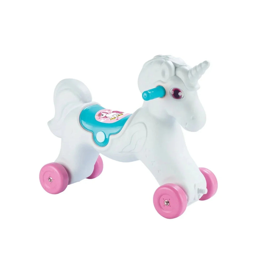 Dolu Unicorn Rocking Horse with Wheels - Pink