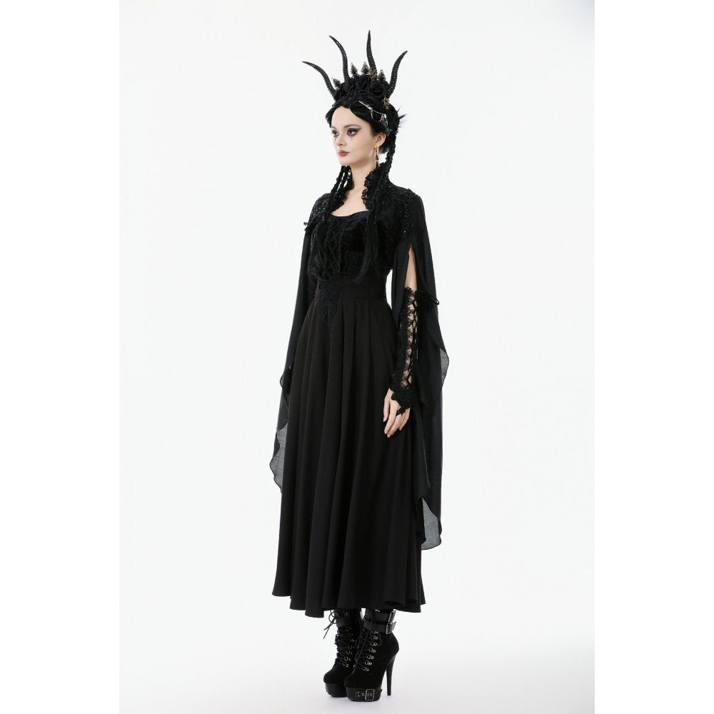 Dark in Love Erzsébet Gothic Lace Cape Shrug – Black Victorian Capelet