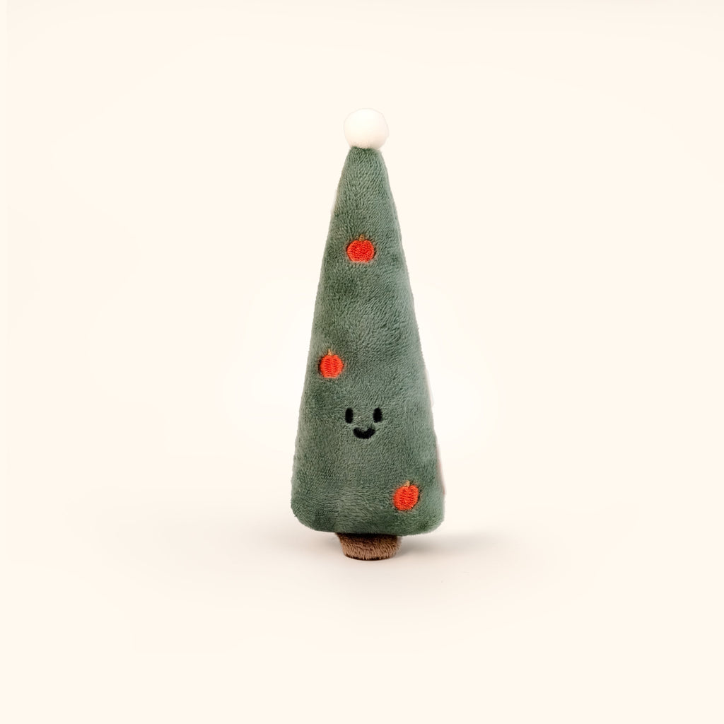 LuLuFun Studio Spiky Christmas Tree Plush Charm – Green Mini Desk Decor