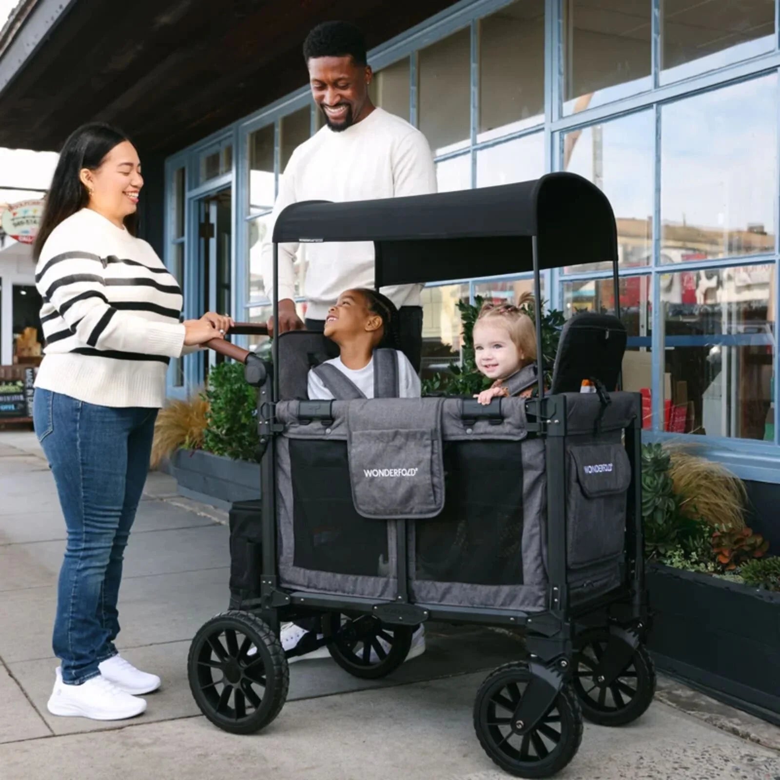 Wonderfold W2 Luxe Pro Stroller Wagon - Charcoal Grey