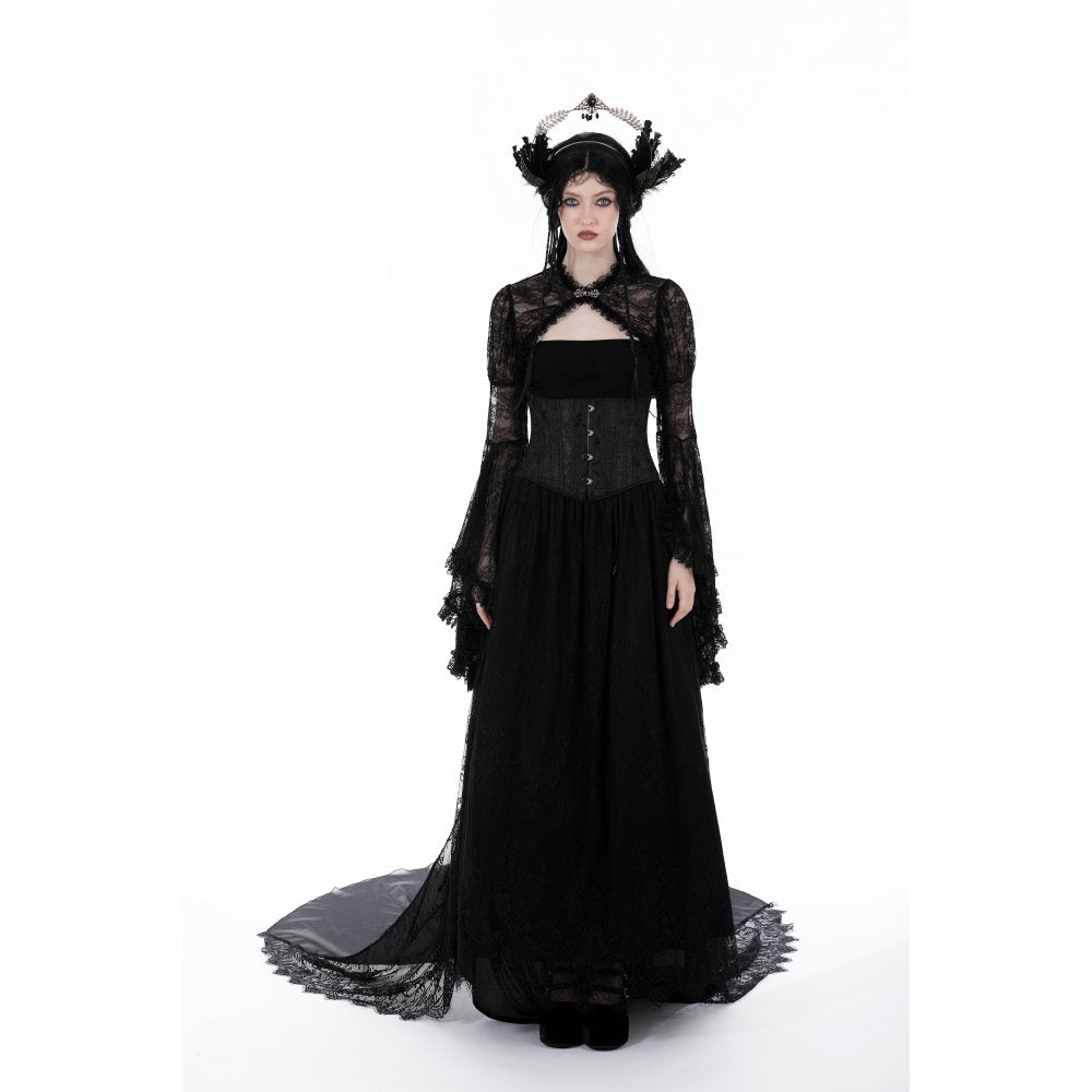 Dark in Love Belladonna Black Lace Bell Sleeve Goth Shrug Bolero
