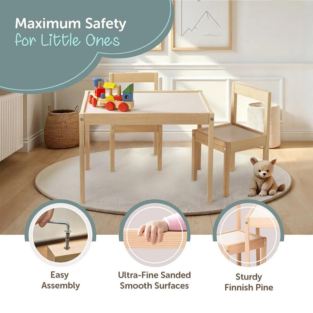 Montessori Wooden Table&Chair Set for Kids