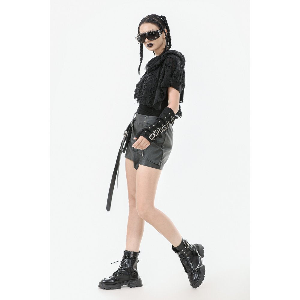 Dark in Love Nyx Distressed Shredded Hooded Poncho | Gothic Lace Cape