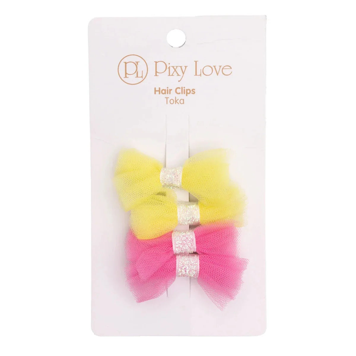 Pixy Love Hair Clips Girls - Yellow