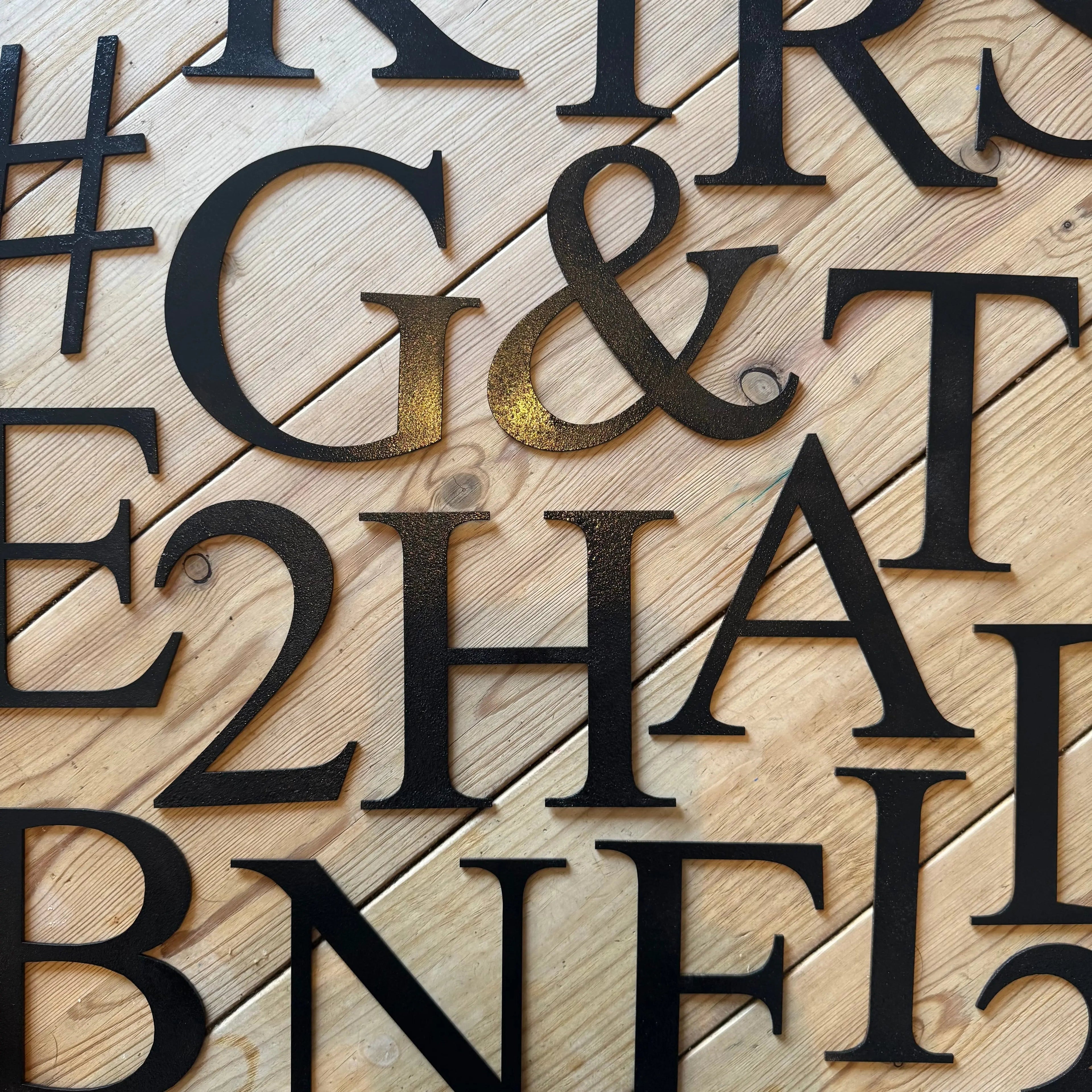 Vintage Black Metal Alphabet Letters – Decorative Wall Signage by Rustic Warehouse
