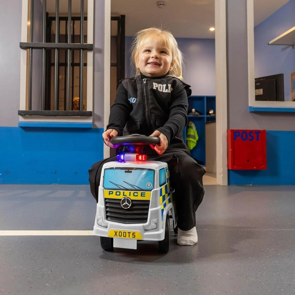 Xootz Mercedes-Benz Police Foot-to-Floor Ride On - White