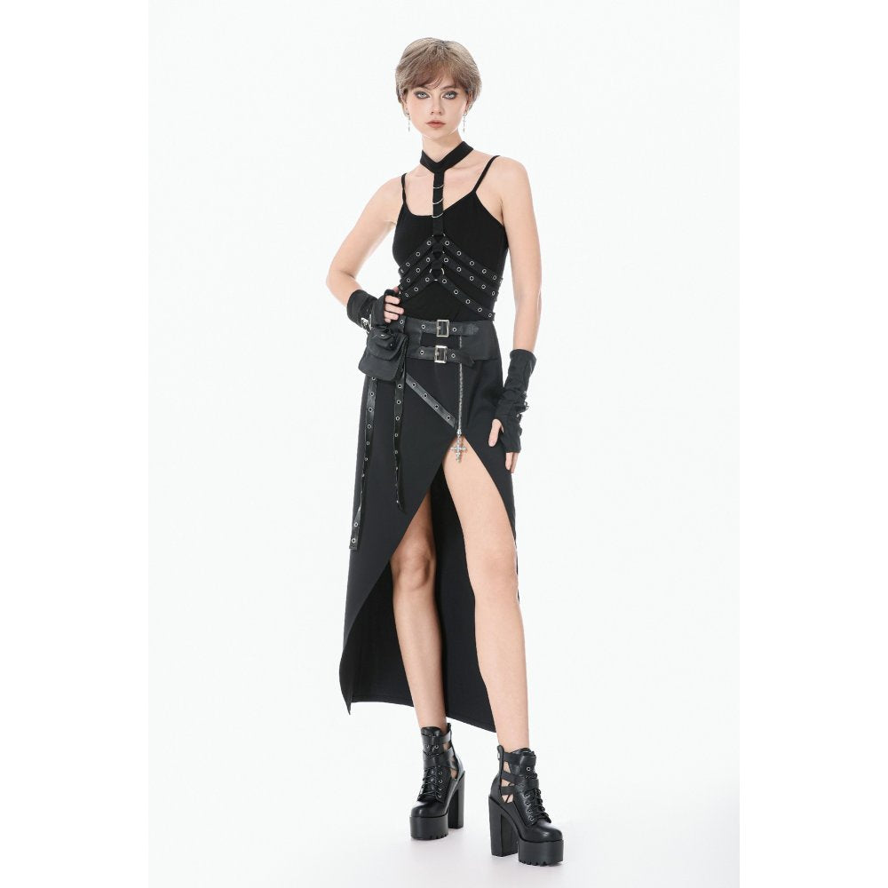 Dark In Love Punk Rib Cage Waist Cincher – Grommet Bondage Corset