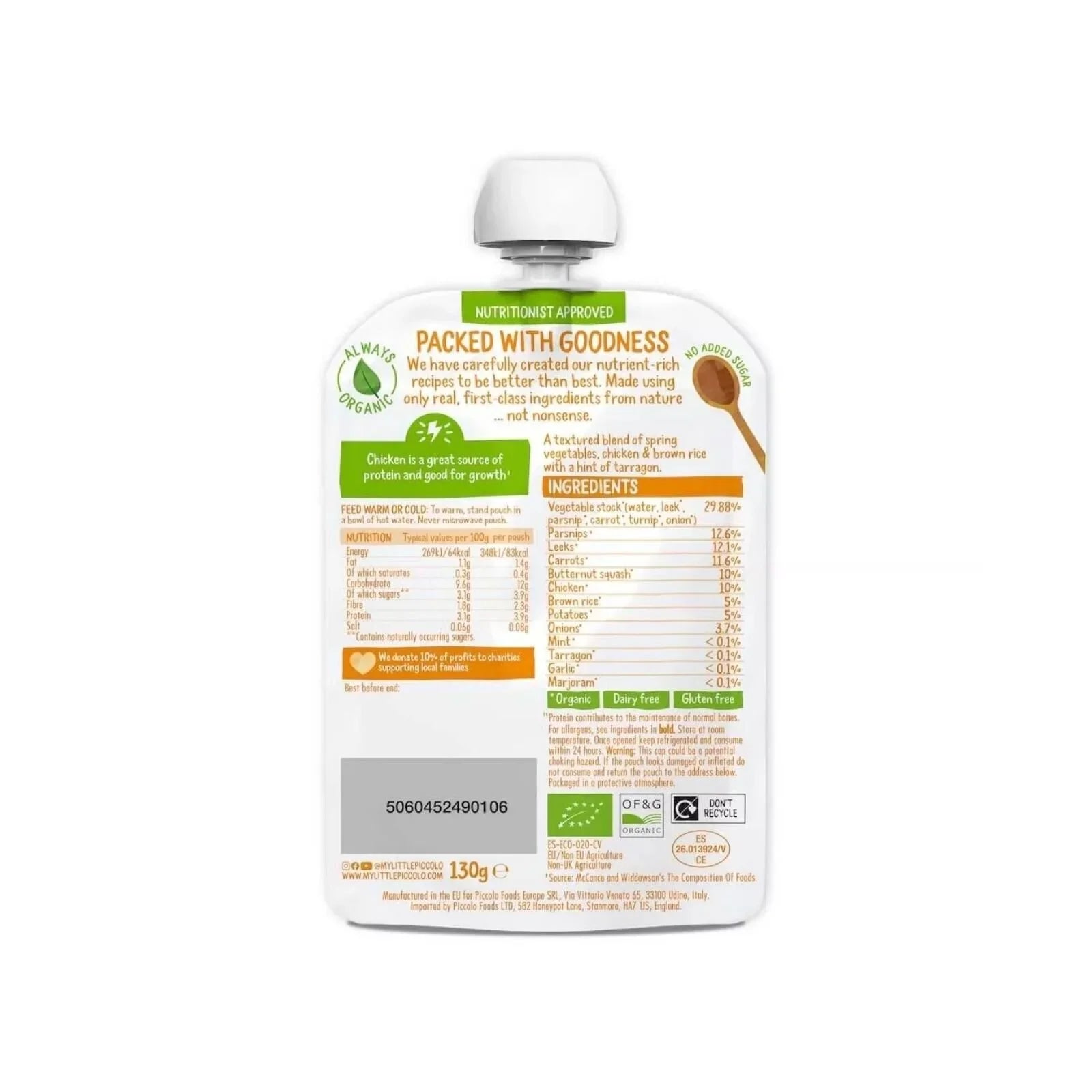 Piccolo Organic Spring Vegetable & Chicken Casserole 7+ months 130g