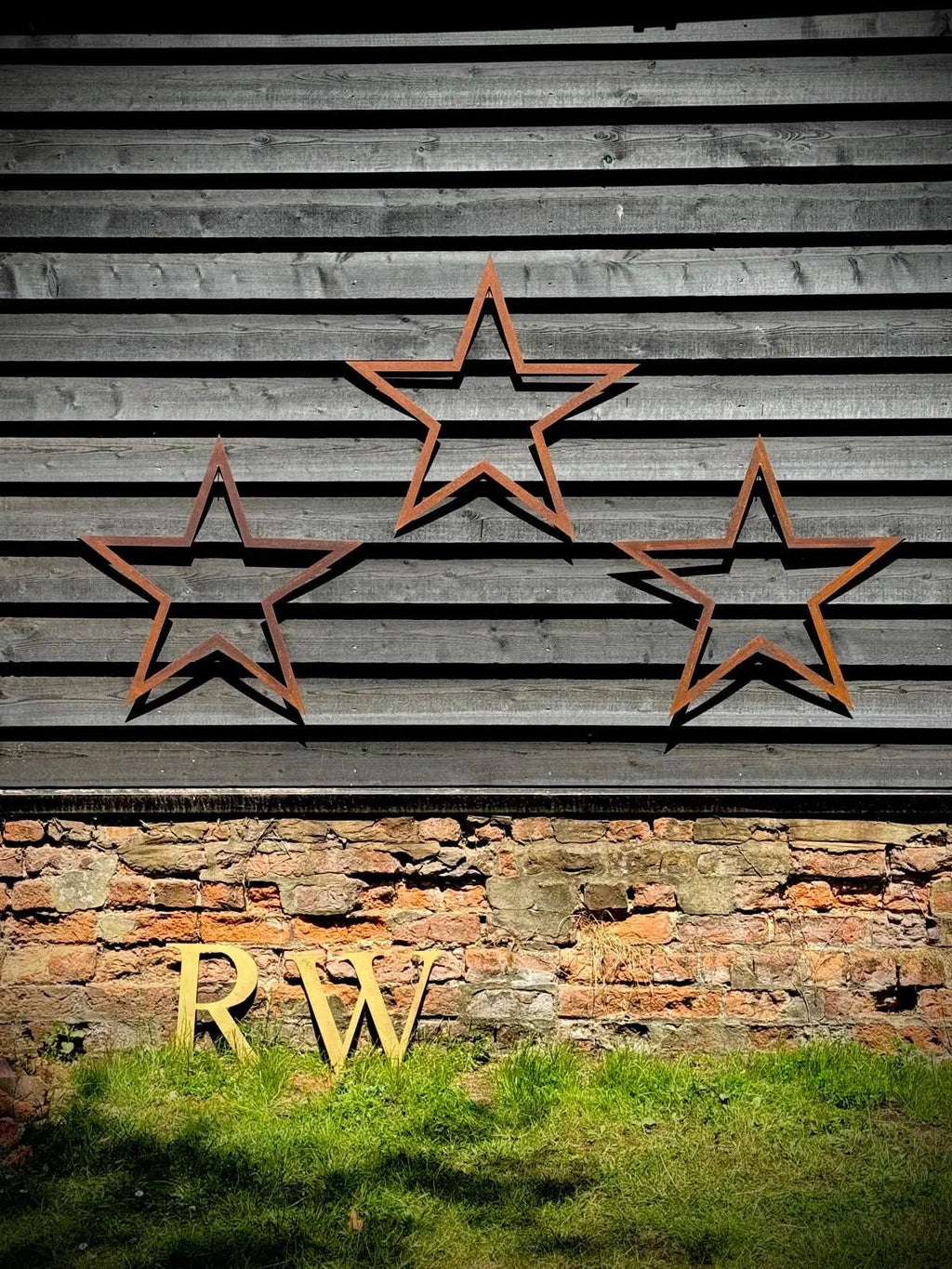 Rustic Warehouse Norfolk Large Rusty Metal Barn Stars - Set of 3