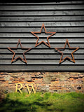 Rustic Warehouse Norfolk Large Rusty Metal Barn Stars - Set of 3