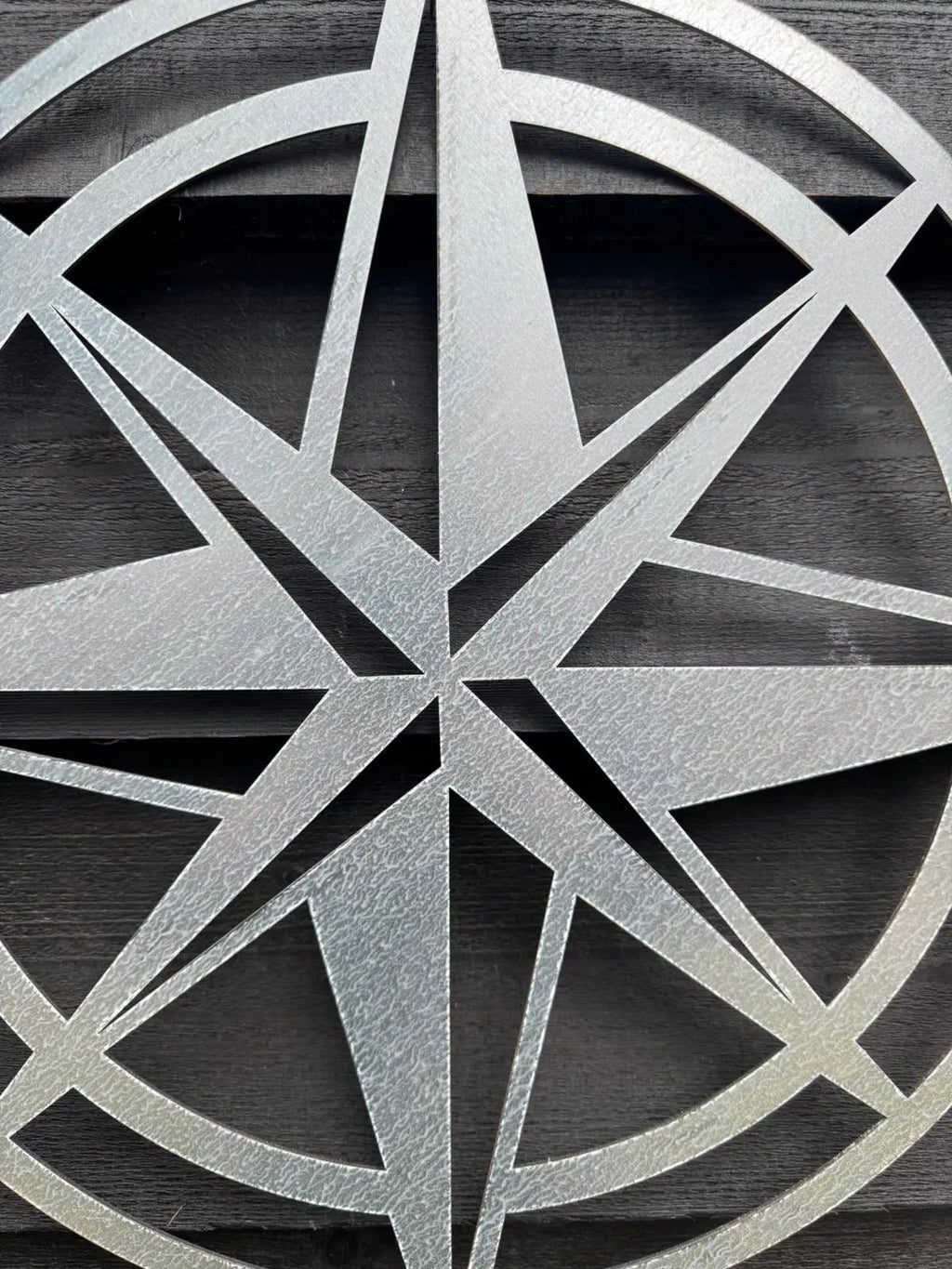 Rustic Warehouse Norfolk | 50cm Galvanized Steel Compass Wall Art