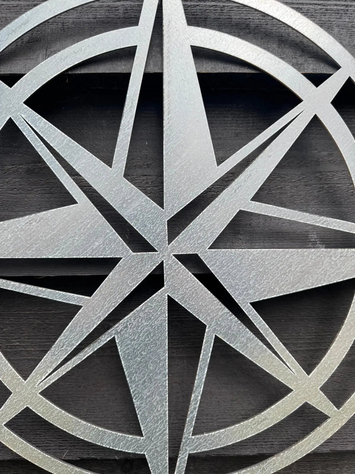 Rustic Warehouse Norfolk | 50cm Galvanized Steel Compass Wall Art