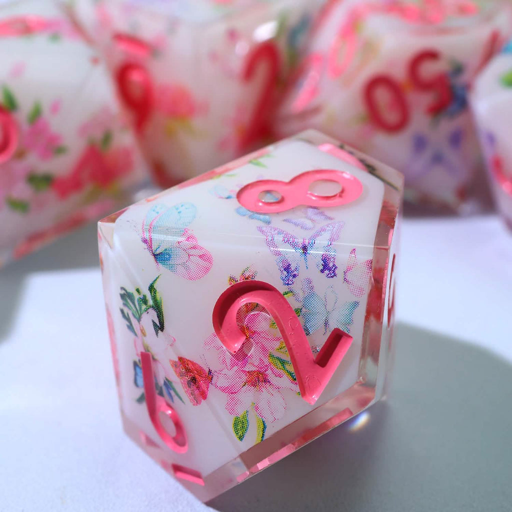 Fey Garden | Sharp Edge Dice | Resin | 7 Piece Set