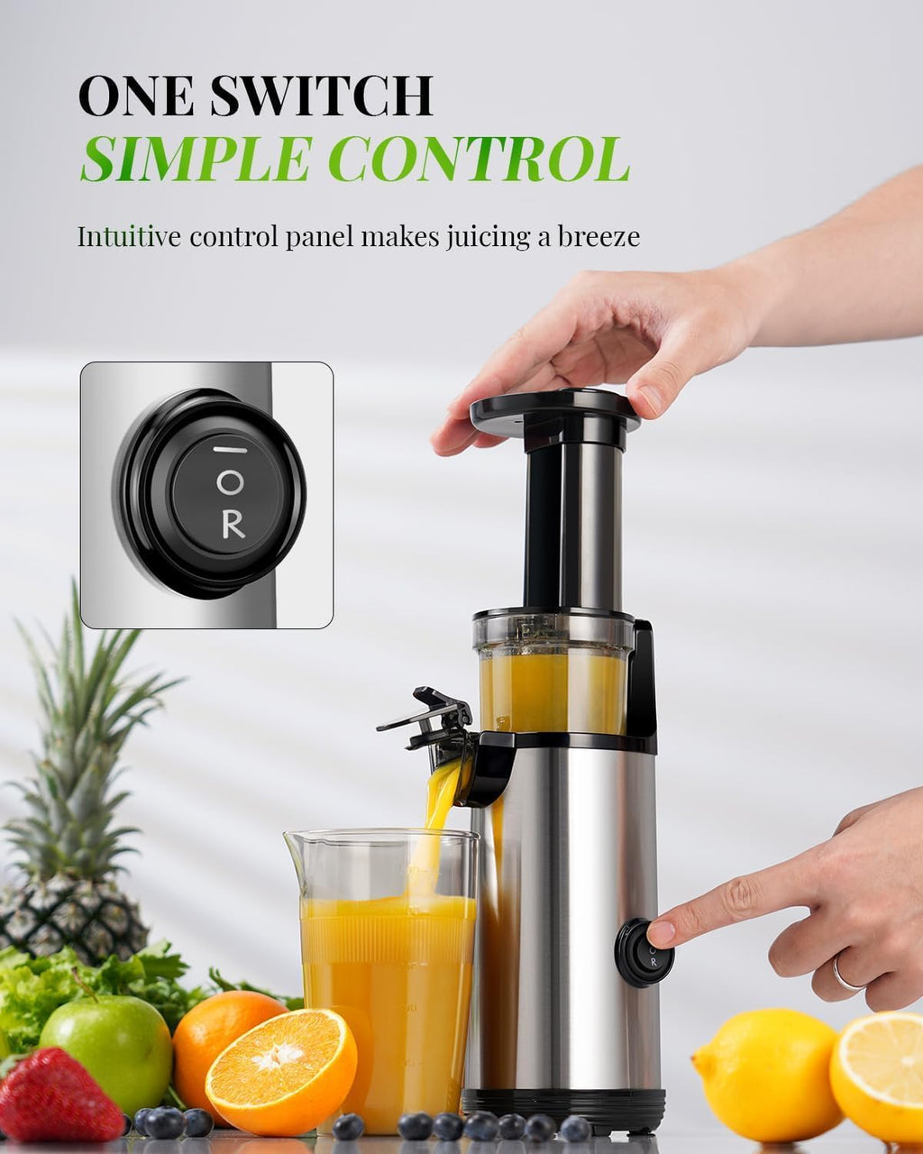 KIDISLE Cold Press Masticating Juicer – Slow High Yield Extractor