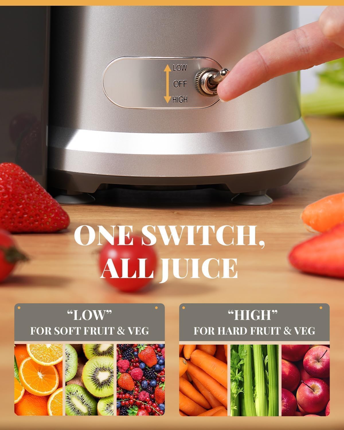GDOR 1200W Centrifugal Juicer | 2L Whole Fruit Juice Machine