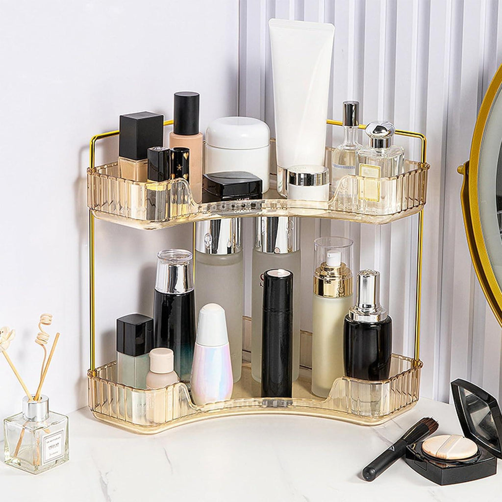 Massive Discounts 2-Layer Gold Makeup Organizer and Perfume Storage