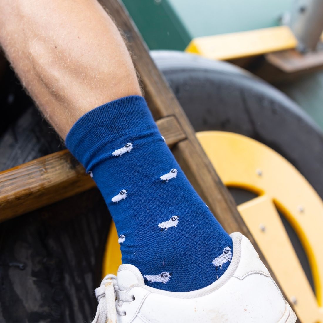 Swole Panda Navy Sheep Bamboo Socks – Sustainable Novelty Footwear